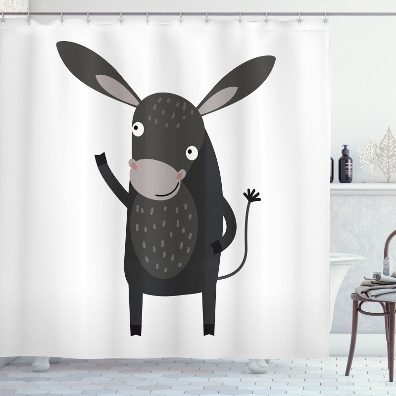 Happy Donkey with a Smile Shower Curtain