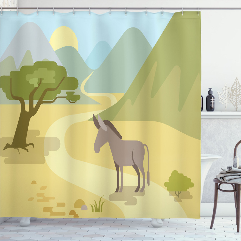 Wildlife Habitat Flat Design Shower Curtain