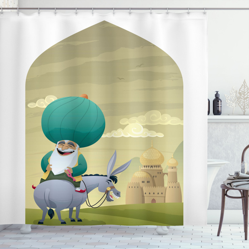 Cartoon of Nasreddin Hodja Shower Curtain