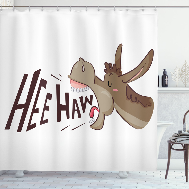 Cartoon Funny Braying Animal Shower Curtain