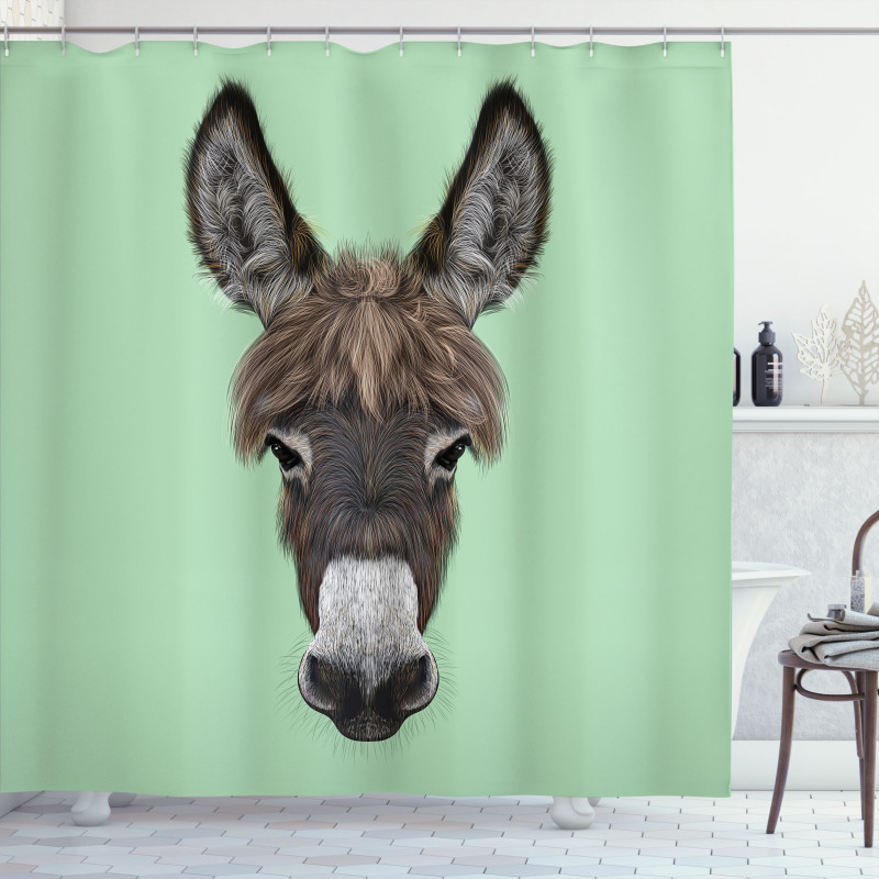 Illustrated Animal Portrait Shower Curtain