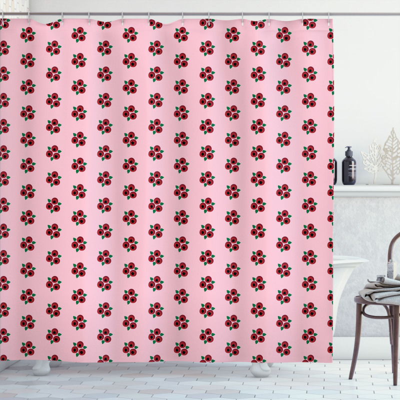 Pastel Berries Pattern Shower Curtain