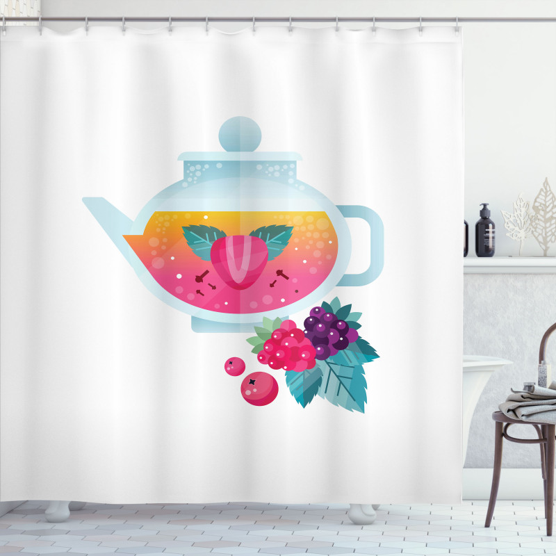 Tea Cup Aromatic Drink Shower Curtain