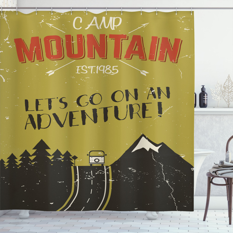 Lets Go on an Adventure Words Shower Curtain