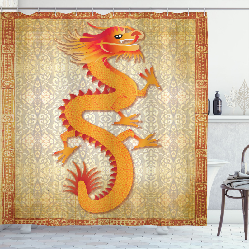 Chinese Folk Elements Shower Curtain