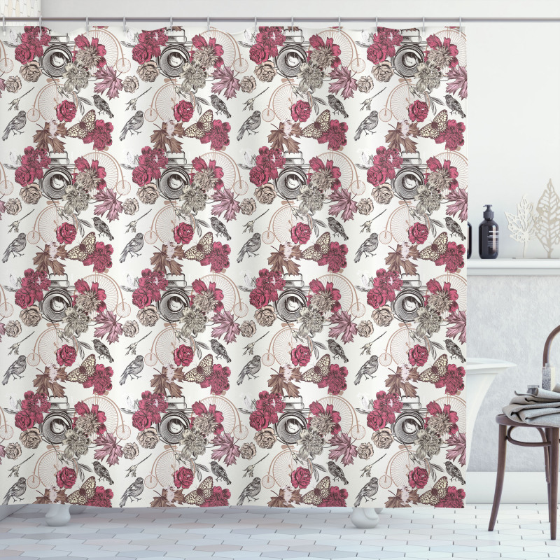 Flower Bouquet Pansy Rose Shower Curtain