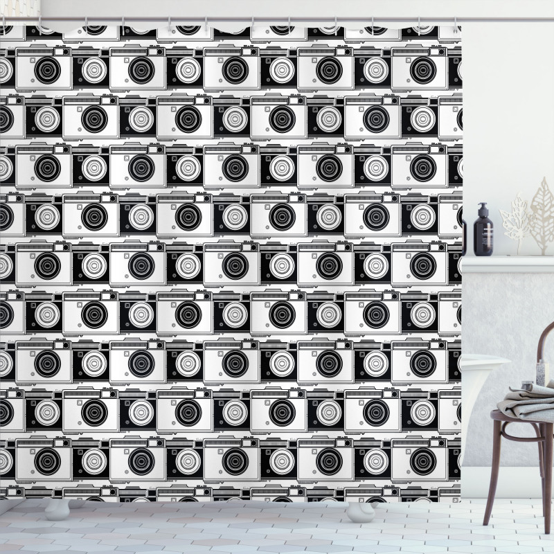 Recording Machine Pattern Shower Curtain