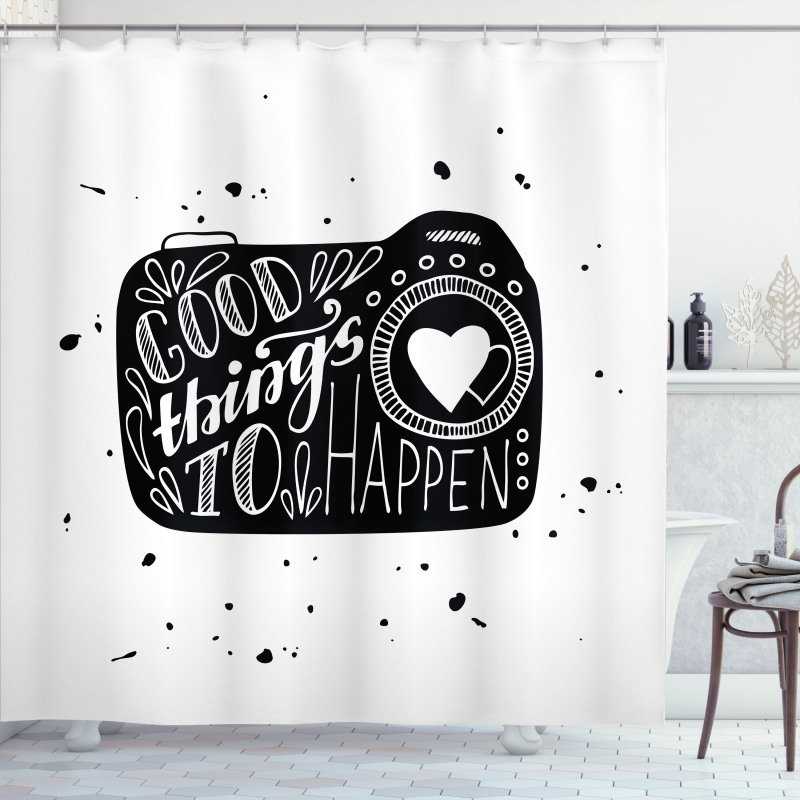 Things to Happen Words Shower Curtain