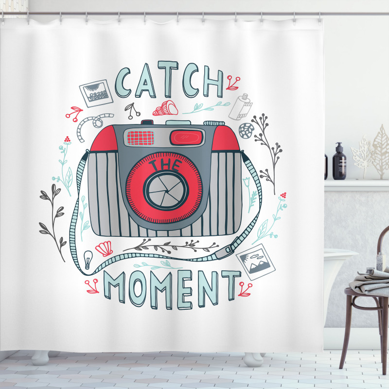 Catch the Moment Calligraphy Shower Curtain