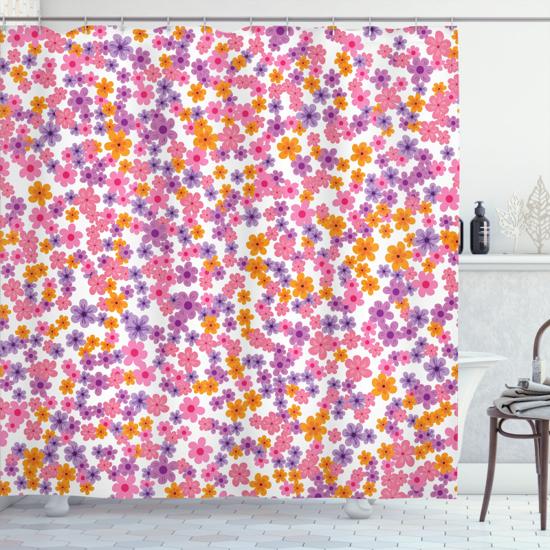 Meadow of Spring Daisies Shower Curtain