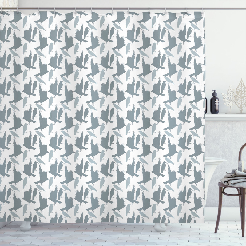 Abstract Bird Silhouettes Shower Curtain