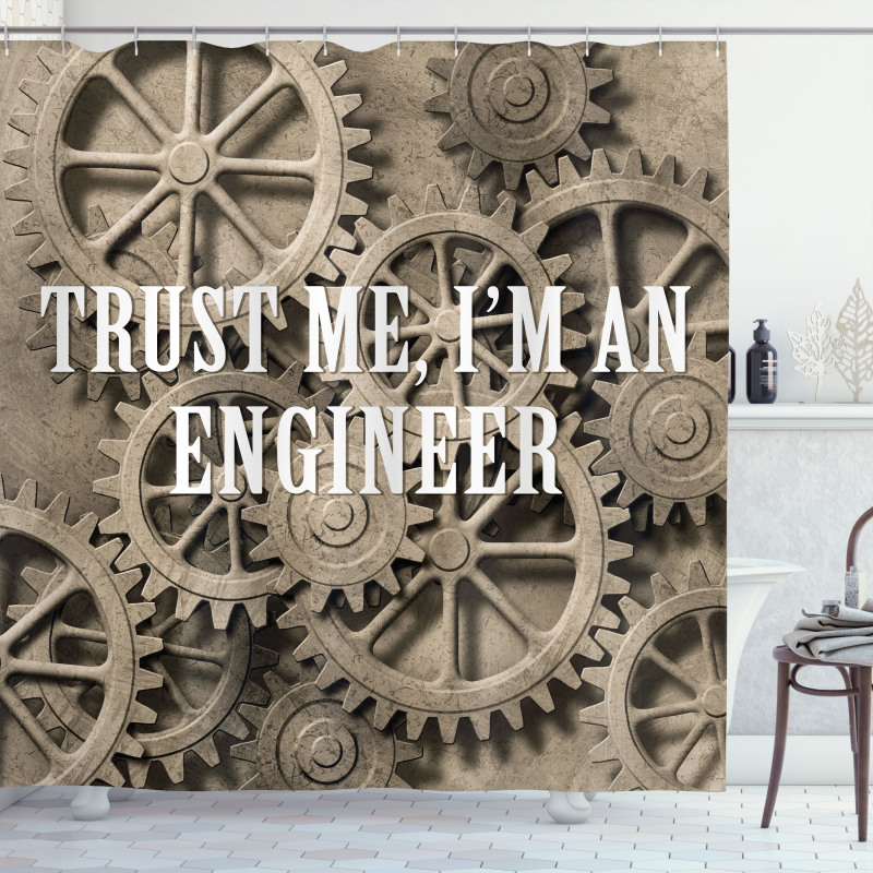 Funny Engineer Words Shower Curtain