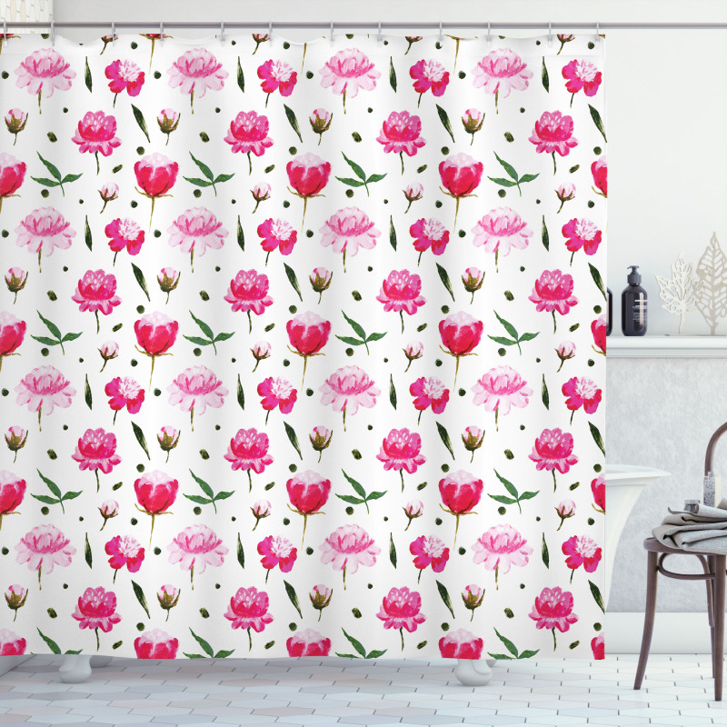 Watercolor Pastel Blooms Shower Curtain