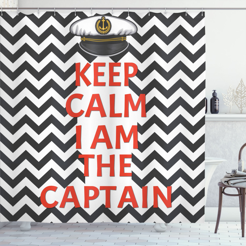 Keep Calm I am Captain Shower Curtain