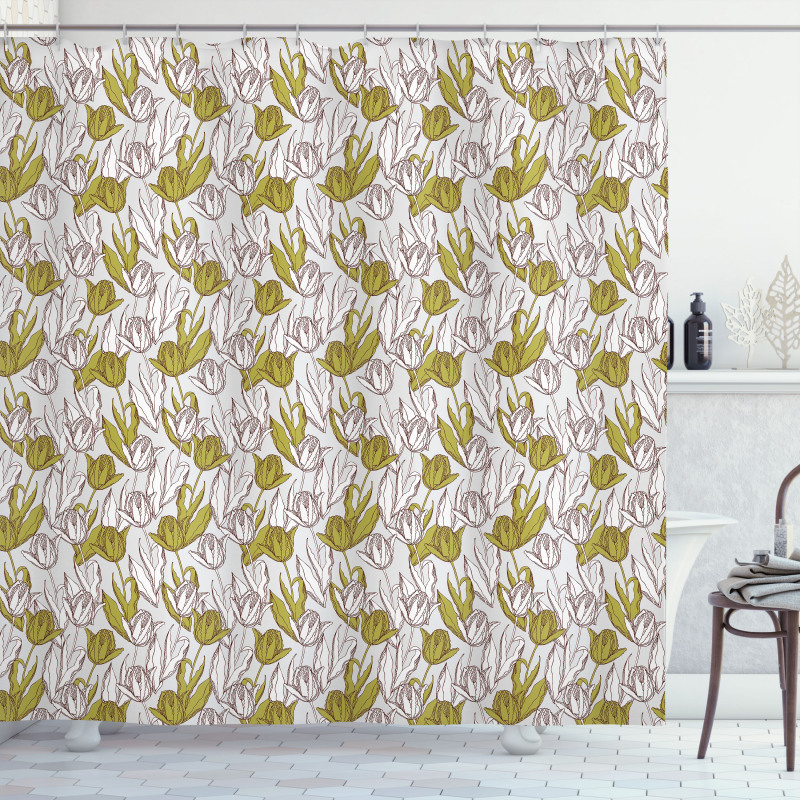 Bouquets Gardening Theme Leaf Shower Curtain