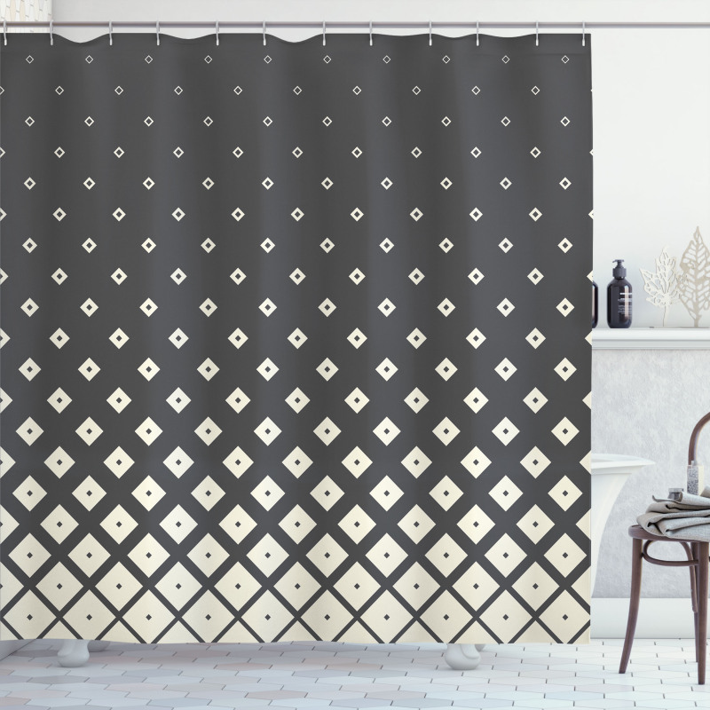 Rhombus Shapes Design Shower Curtain