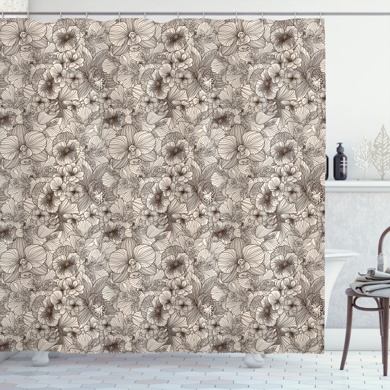 Classic Retro Spring Blooms Shower Curtain