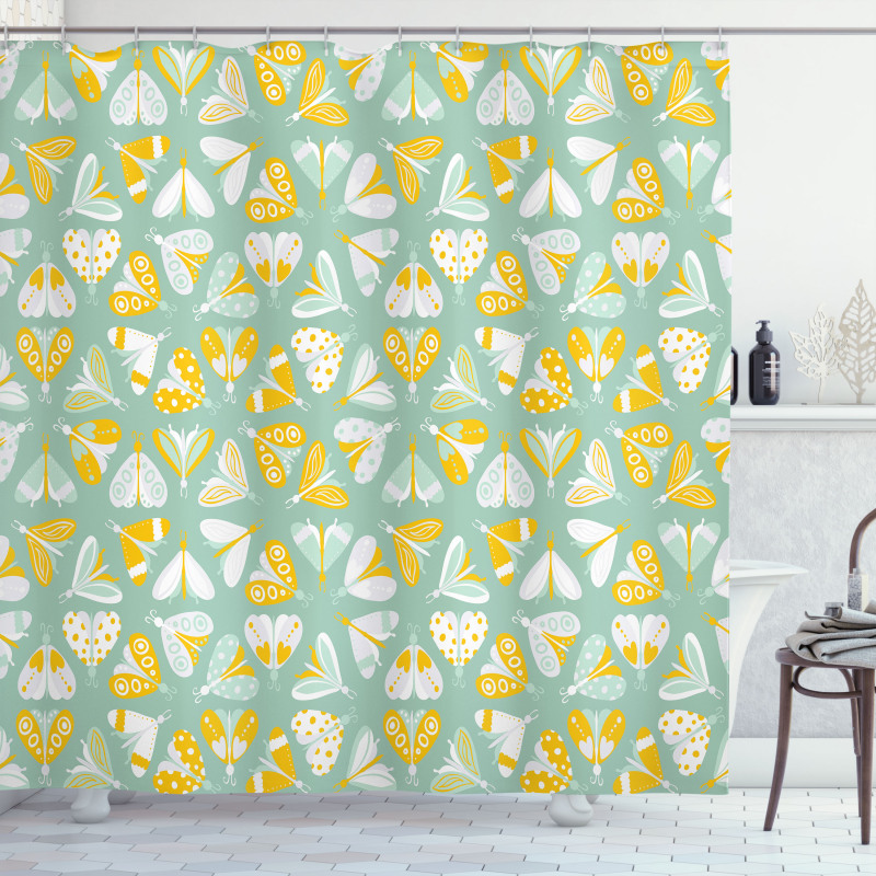 Moth Wings Freedom Theme Shower Curtain