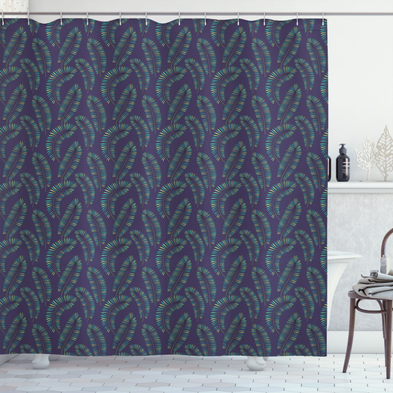 Botanical Eco Leaf Pattern Shower Curtain