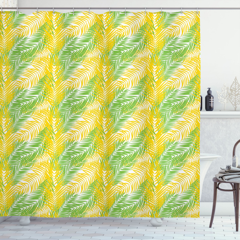 Palm Leaves Hawaii Island Shower Curtain