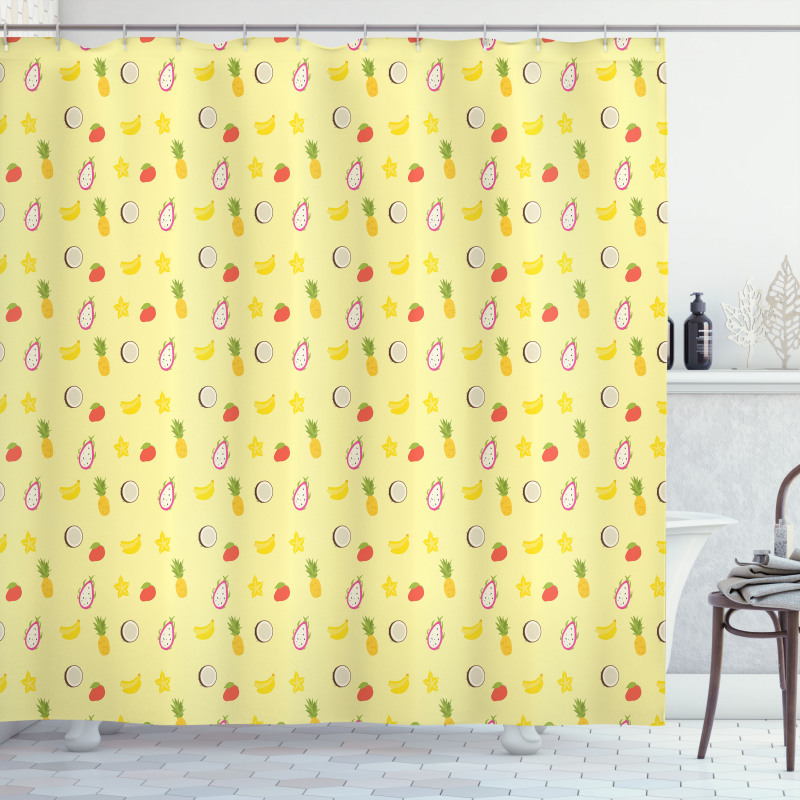 Pineapple Banana Tropical Shower Curtain