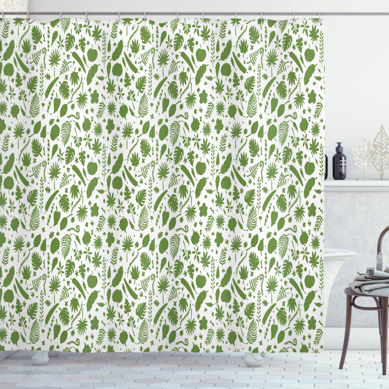 Hawaiian Plants Pattern Shower Curtain