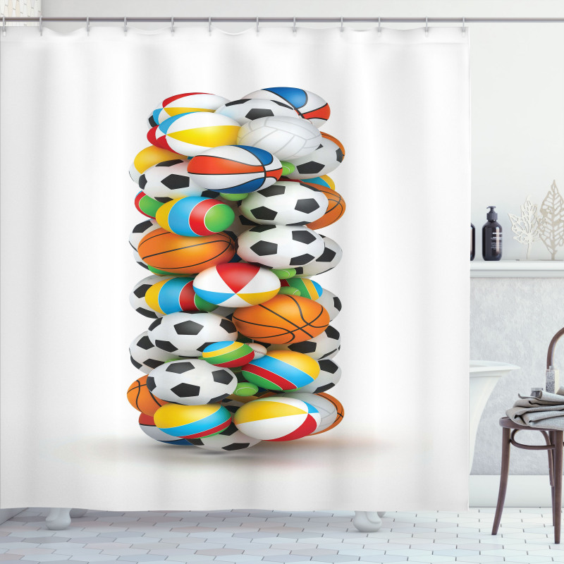 Balls Alphabet Theme Shower Curtain