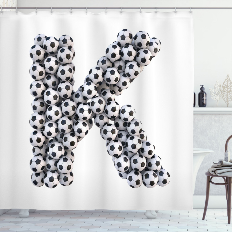 Soccer Alphabet Design Shower Curtain