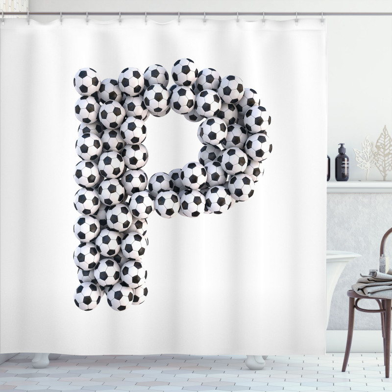 Football Illustration Shower Curtain