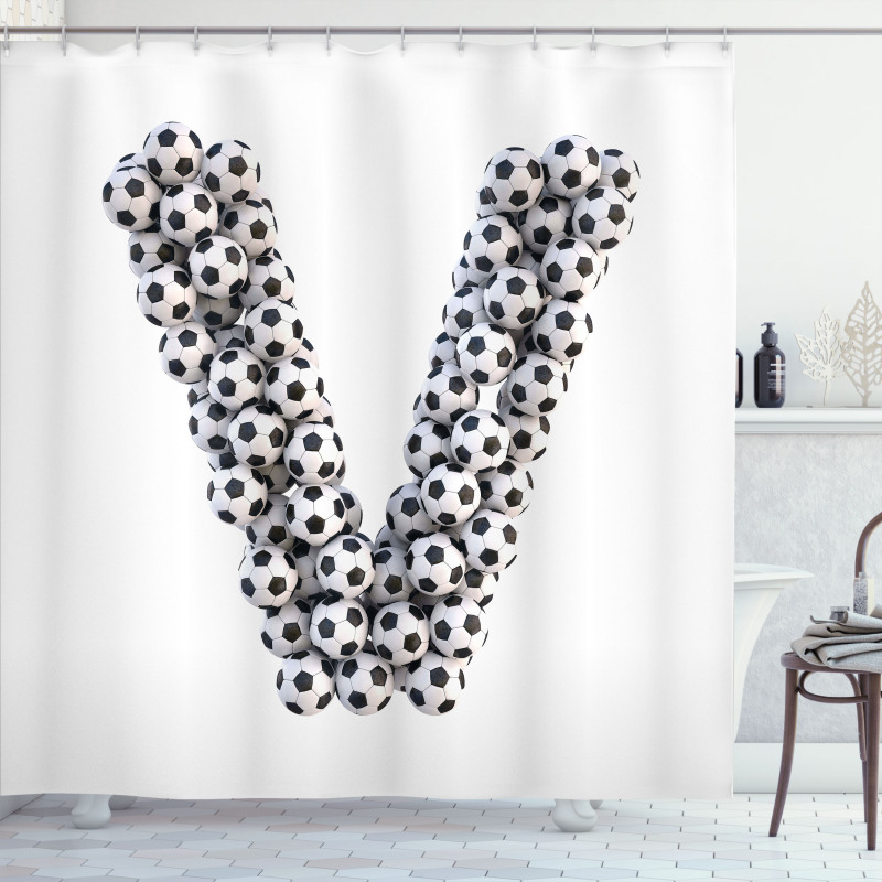 Sport Theme Alphabet Shower Curtain