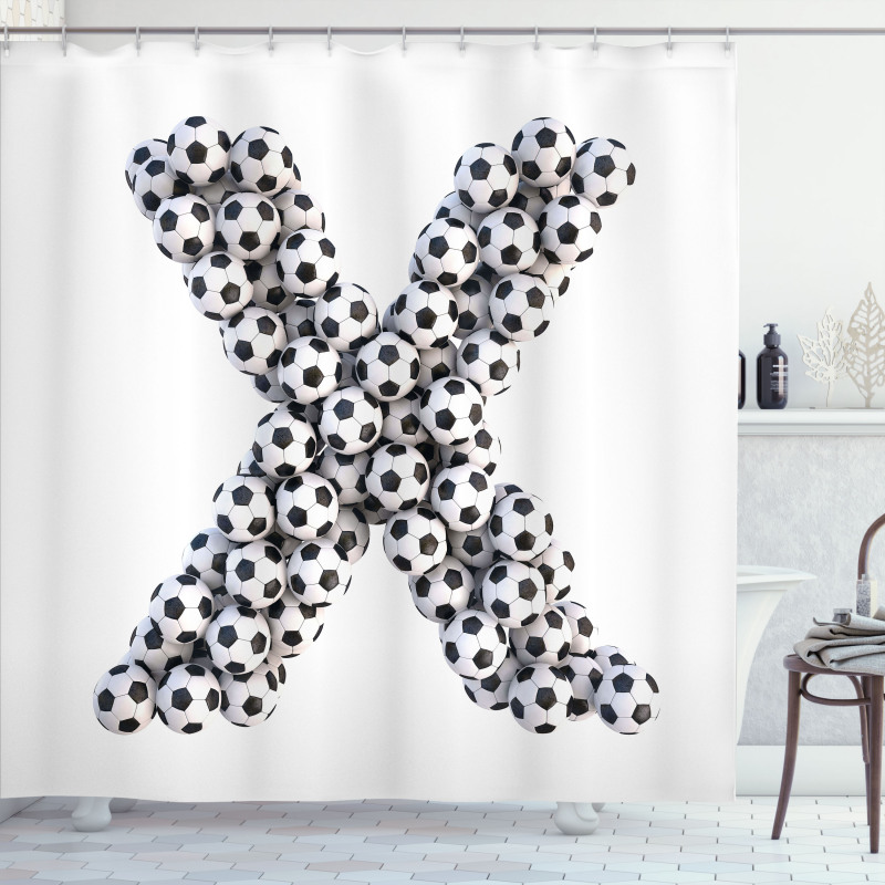 Football Alphabet Shower Curtain