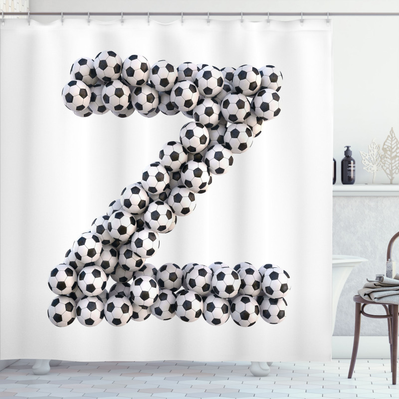 Last Letter Alphabet Shower Curtain