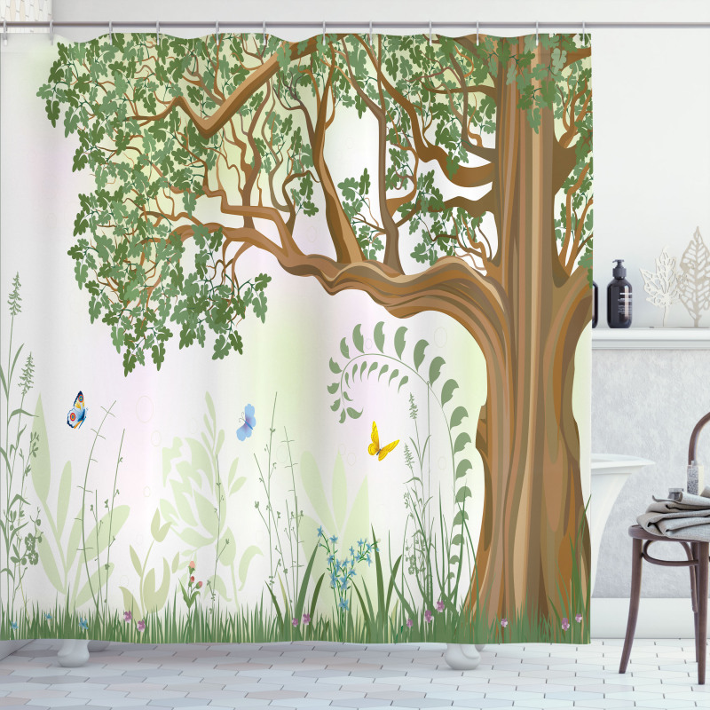 Spring Butterfly Paint Shower Curtain