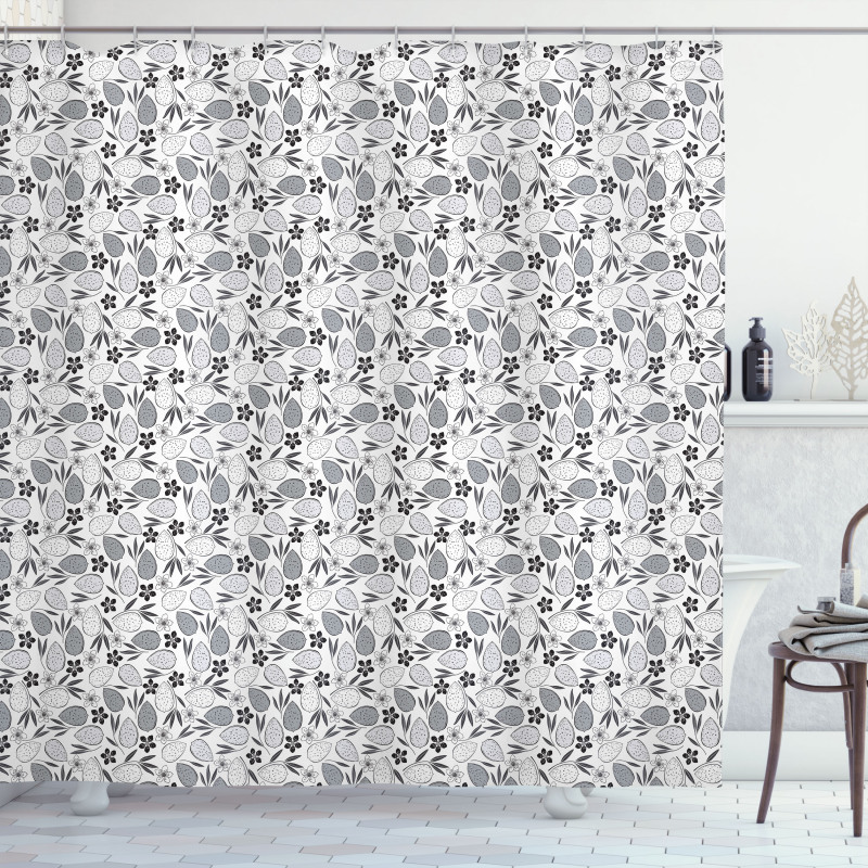 Blossoming Flowers Theme Shower Curtain