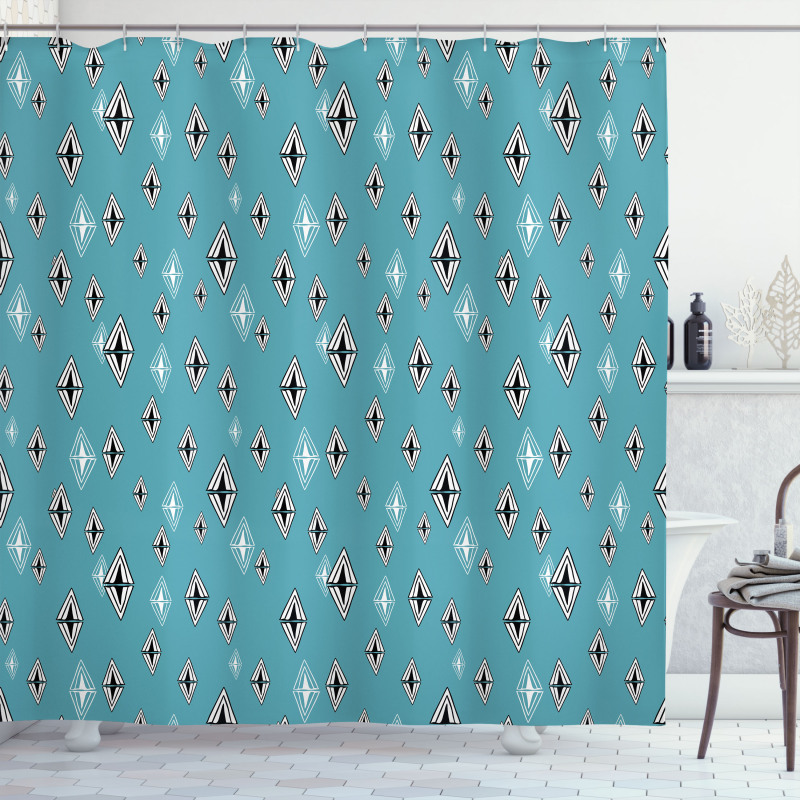 Rhombus with Triangles Shower Curtain