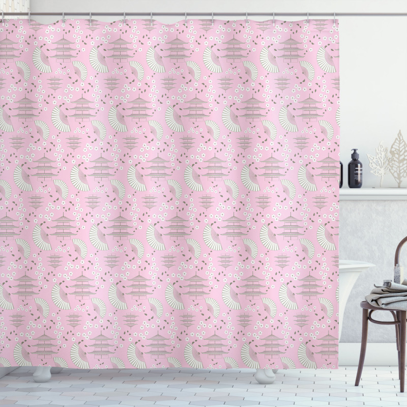 Blossoming Cherry Flowers Shower Curtain