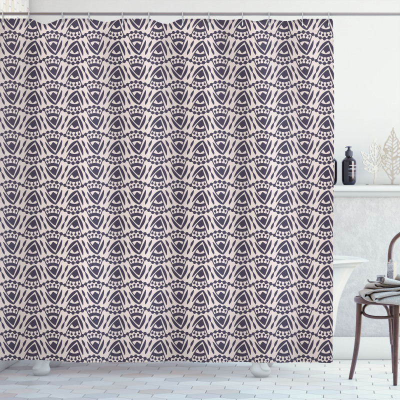 Triangles and Dots Oriental Shower Curtain