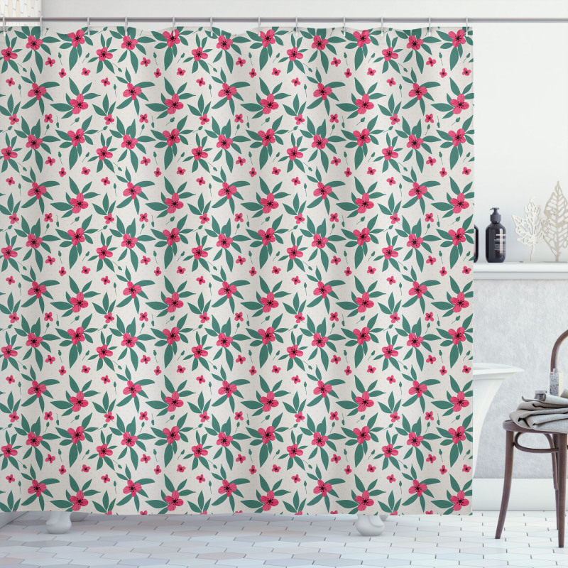 Foliage and Doodle Petals Shower Curtain