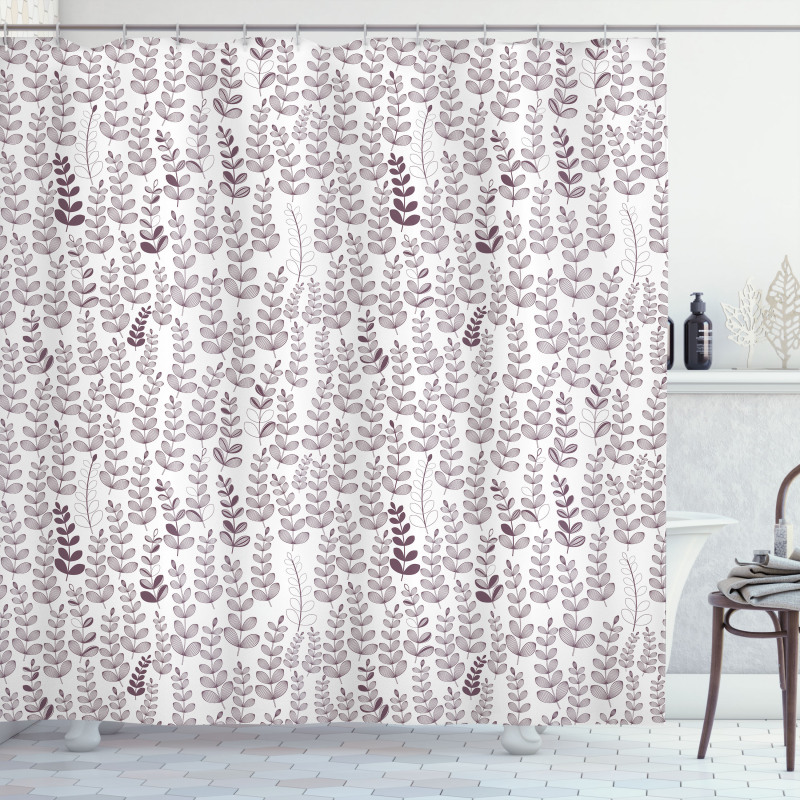 Retro Leaves and Branches Shower Curtain