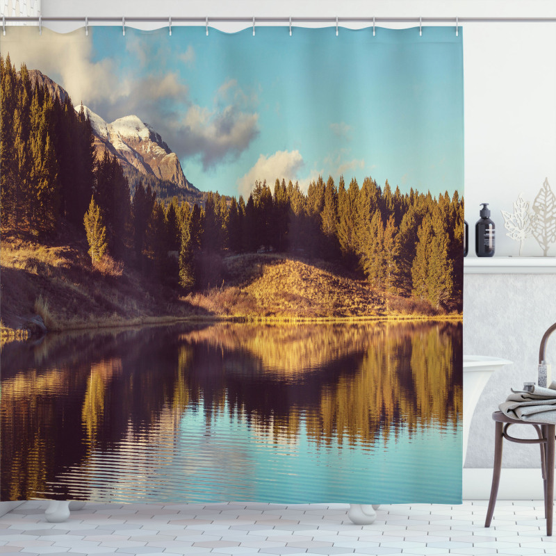 Mountain Lake Colorado Shower Curtain