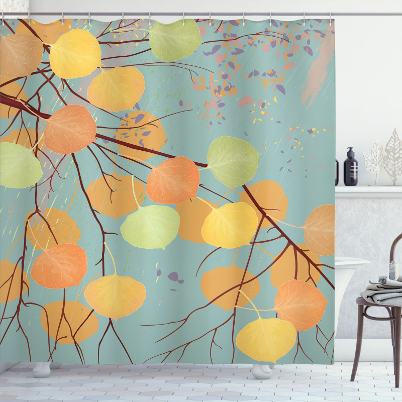 Branches Autumn Leaves Shower Curtain