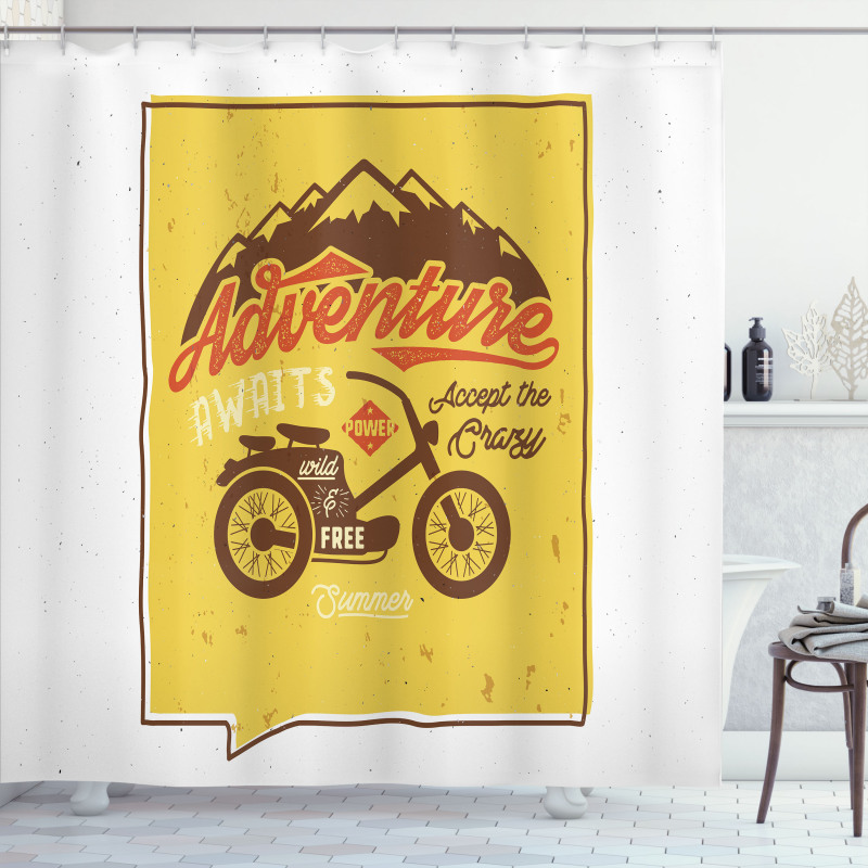 Retro Poster Words Shower Curtain