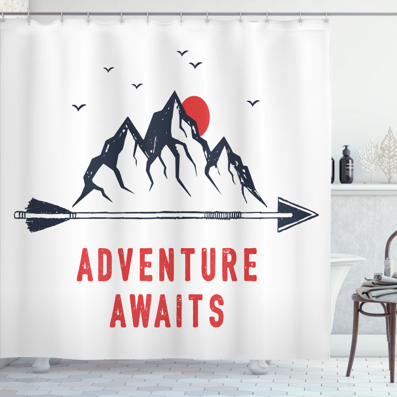 Mountains and Moon Shower Curtain
