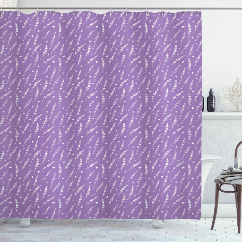 Lavender and Butterflies Shower Curtain