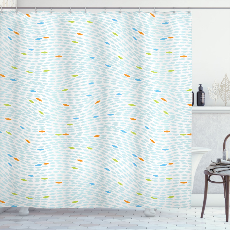 Ocean Waves Curves Design Shower Curtain