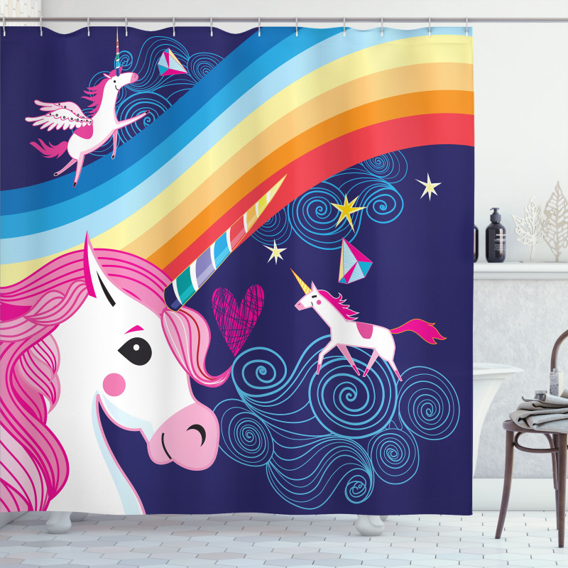 Mythical Animals in the Sky Shower Curtain