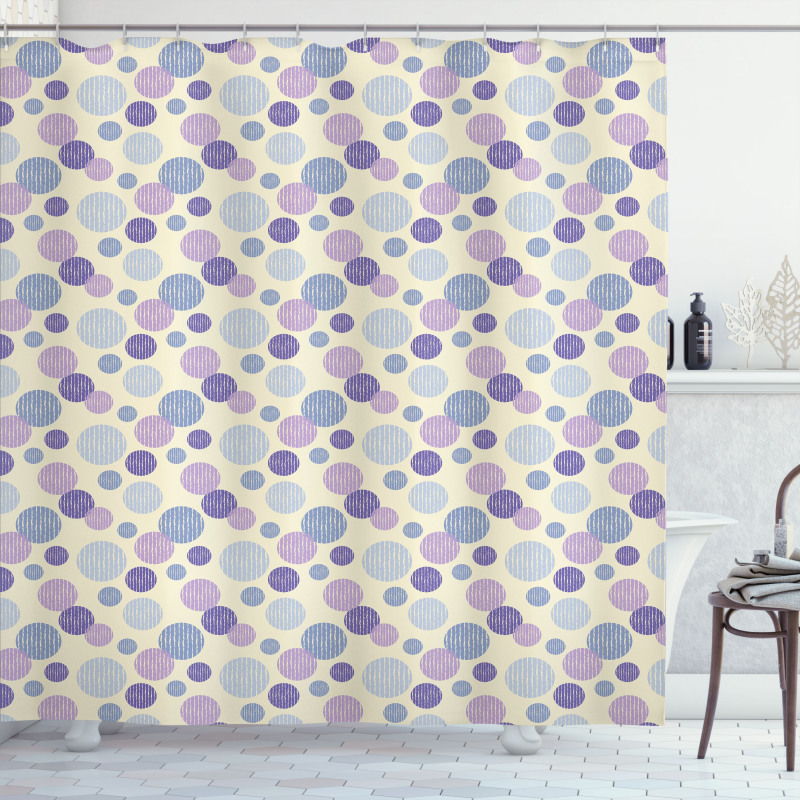 Dots with Irregular Lines Shower Curtain