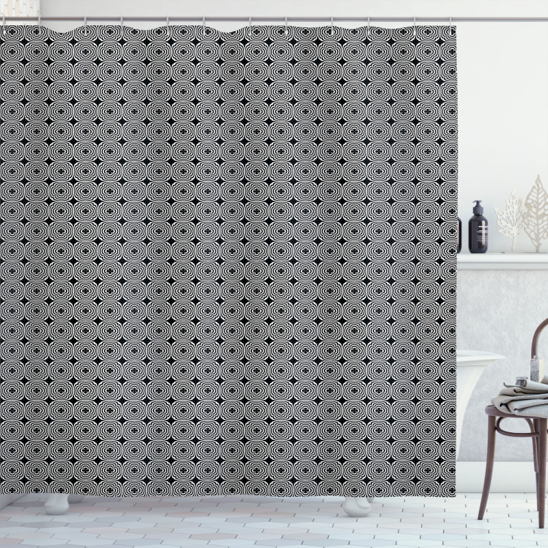 Curved Half Circles Shower Curtain