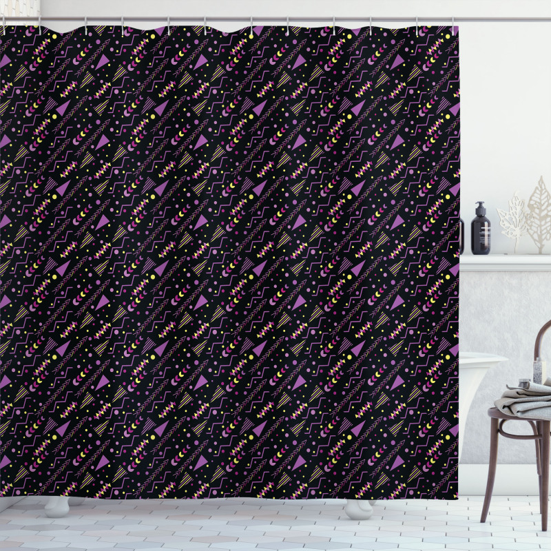 Geometrical Memphis Style Shower Curtain