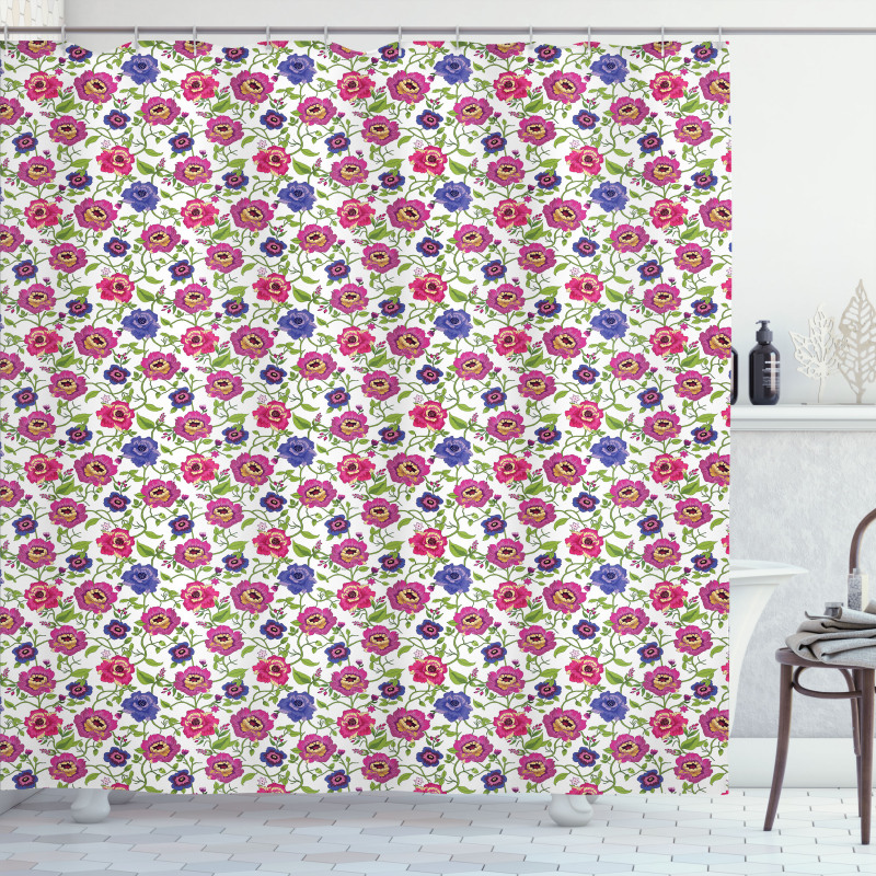 Spring Growth Wildflowers Shower Curtain